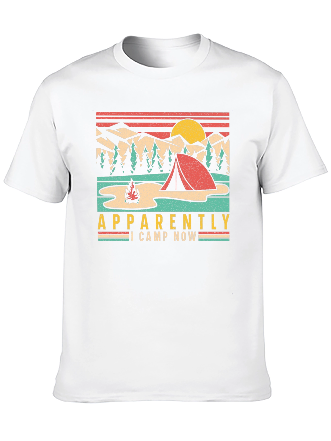 Camping T-Shirt: Apparently I Camp Now Retro Design