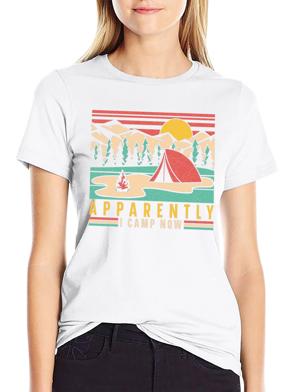 Camping T-Shirt: Apparently I Camp Now Retro Design