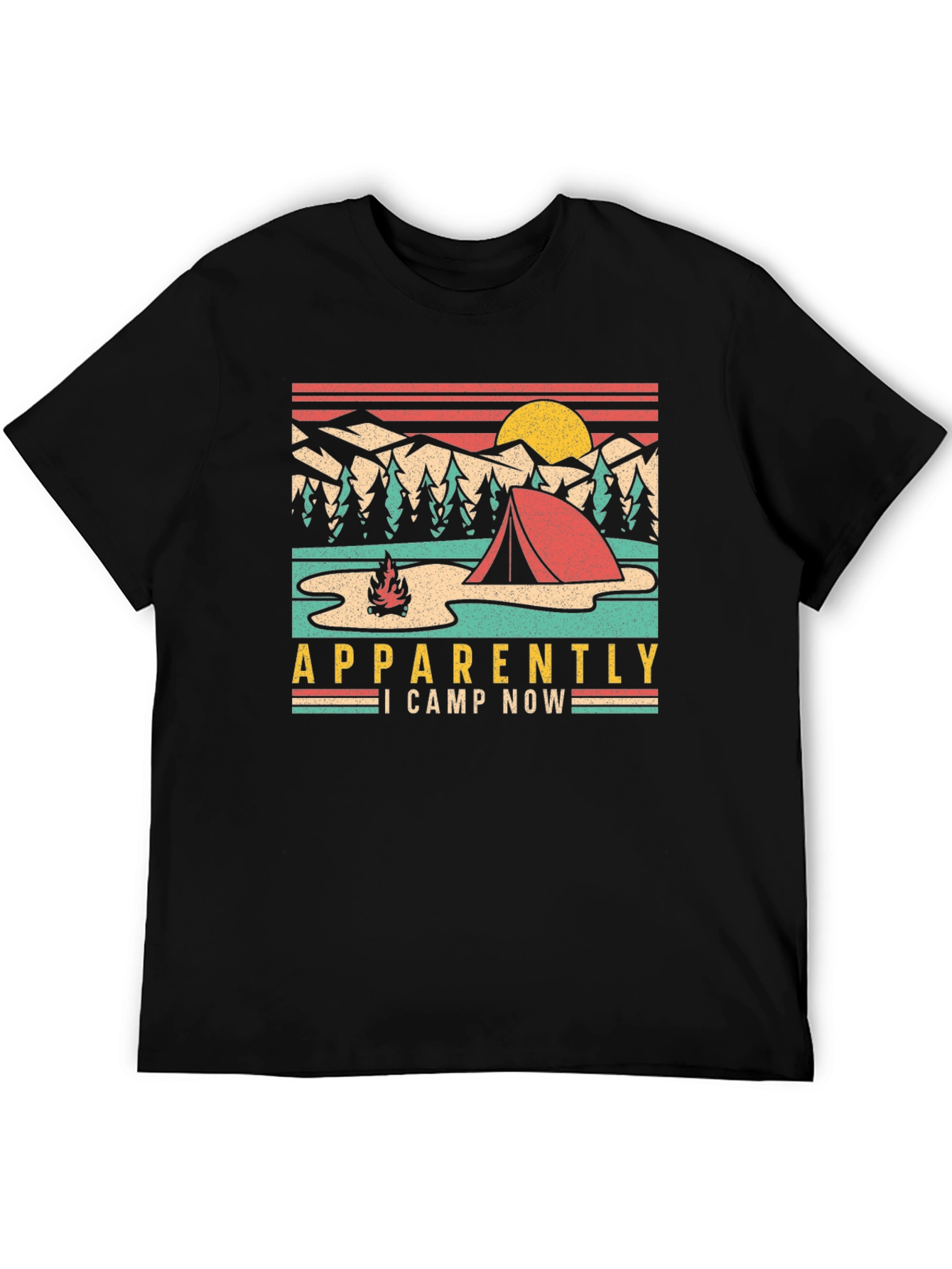 Camping T-Shirt: Apparently I Camp Now Retro Design