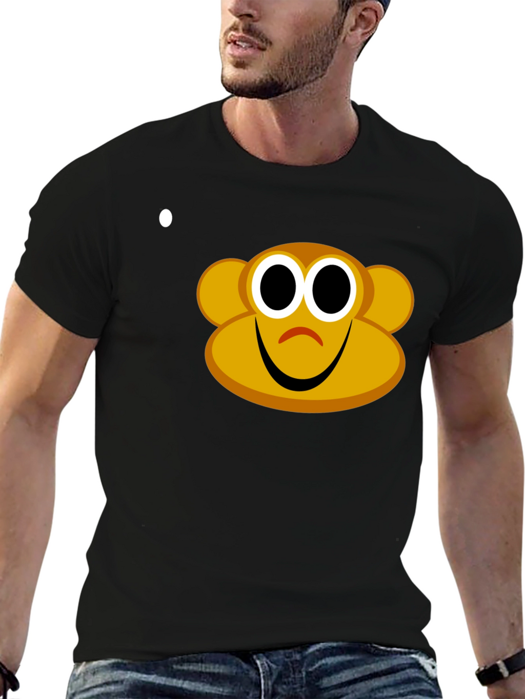 Monkey Graphic Tee - Black Cotton Blend