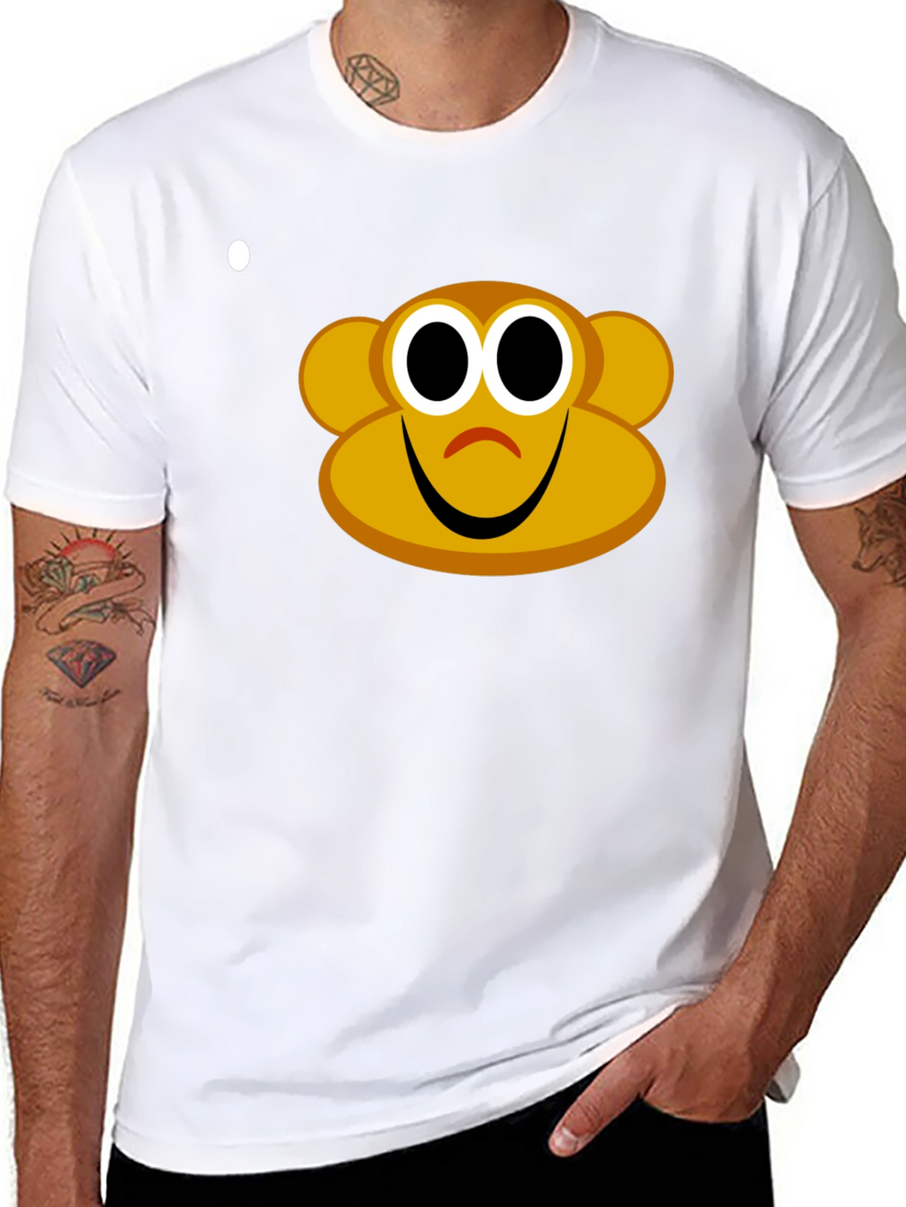 Monkey Graphic Tee - Black Cotton Blend