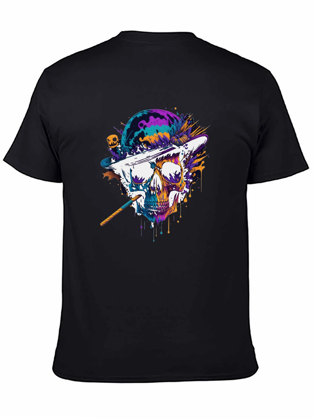 Skull Hat T-Shirt - Vibrant Graphic Tee