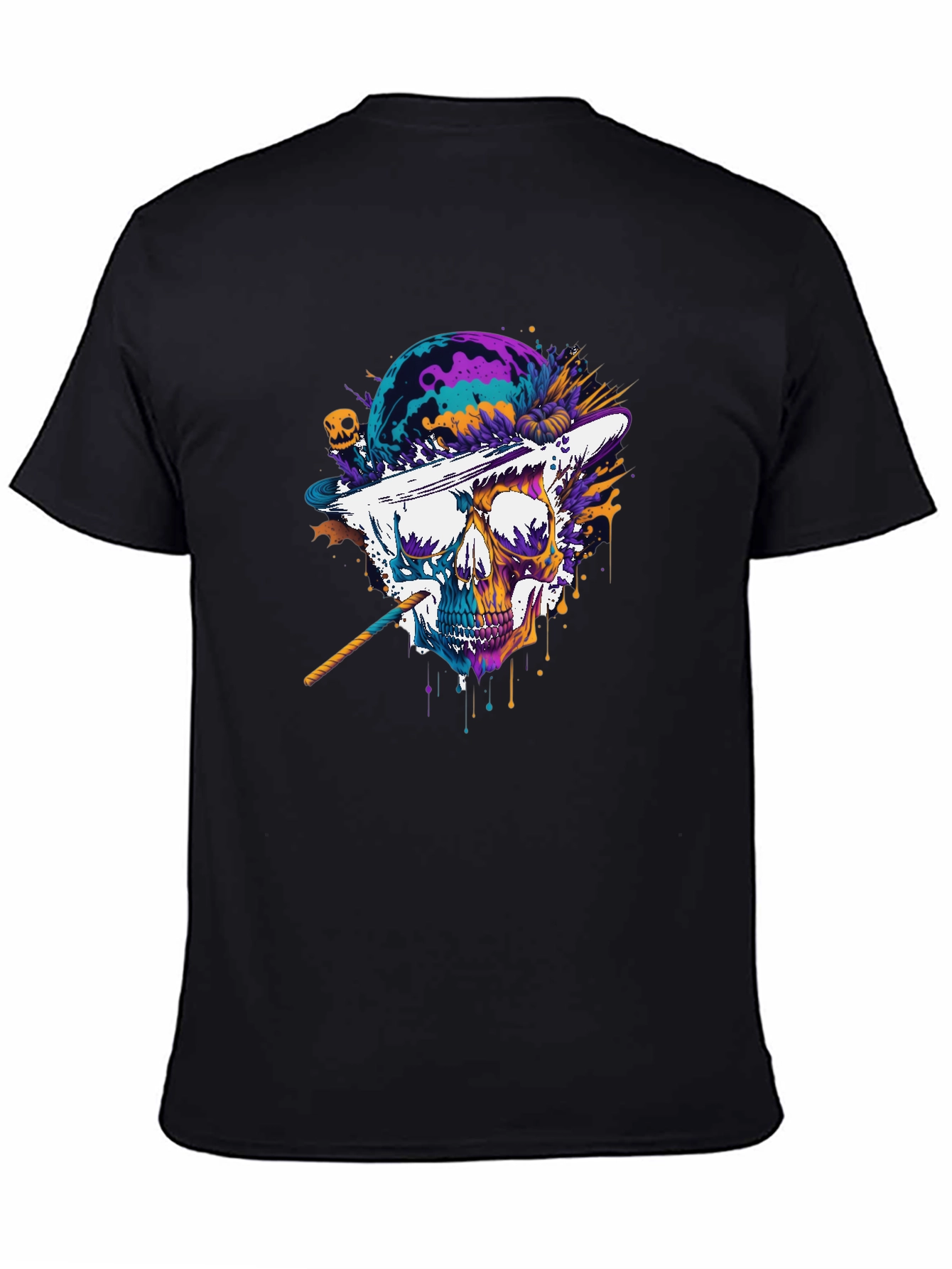 Skull Hat T-Shirt - Vibrant Graphic Tee
