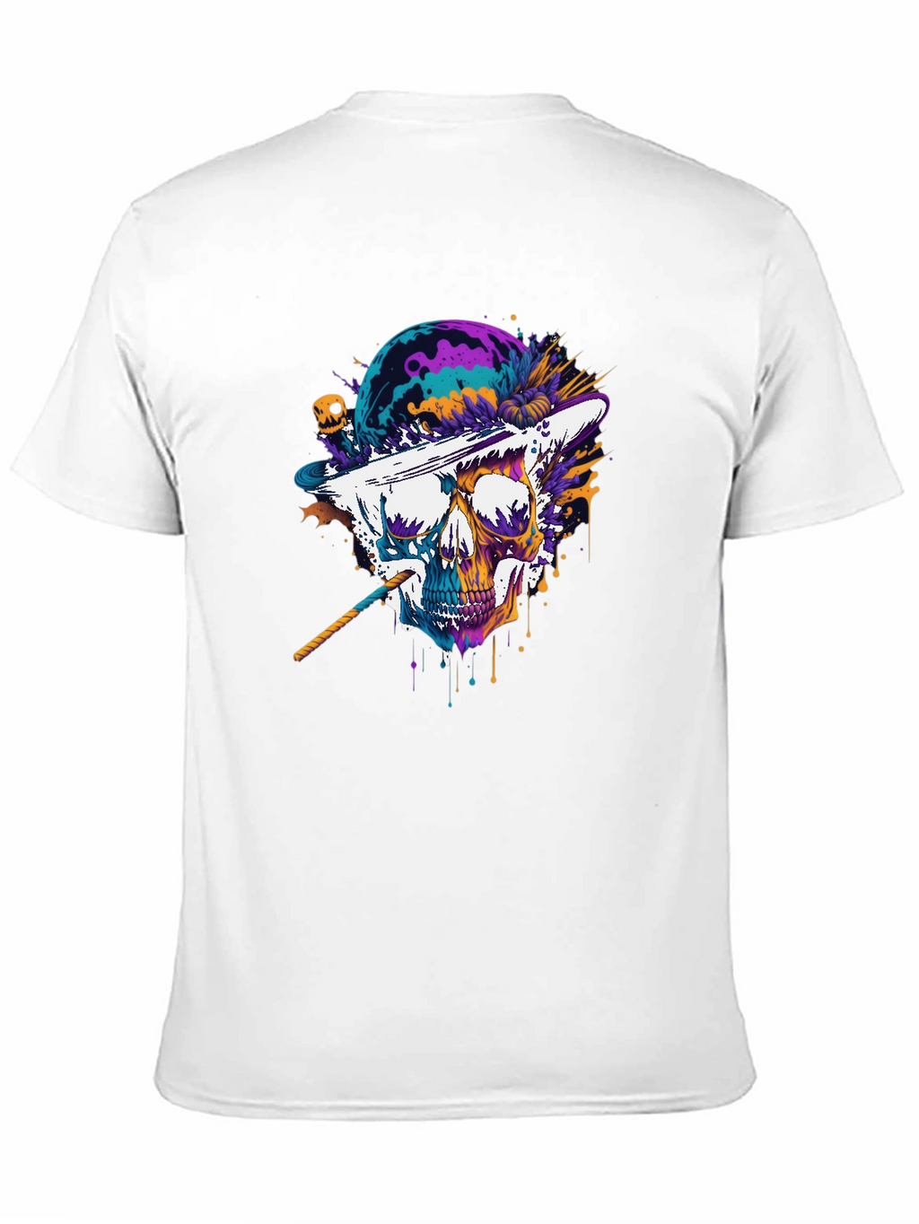 Skull Hat T-Shirt - Vibrant Graphic Tee