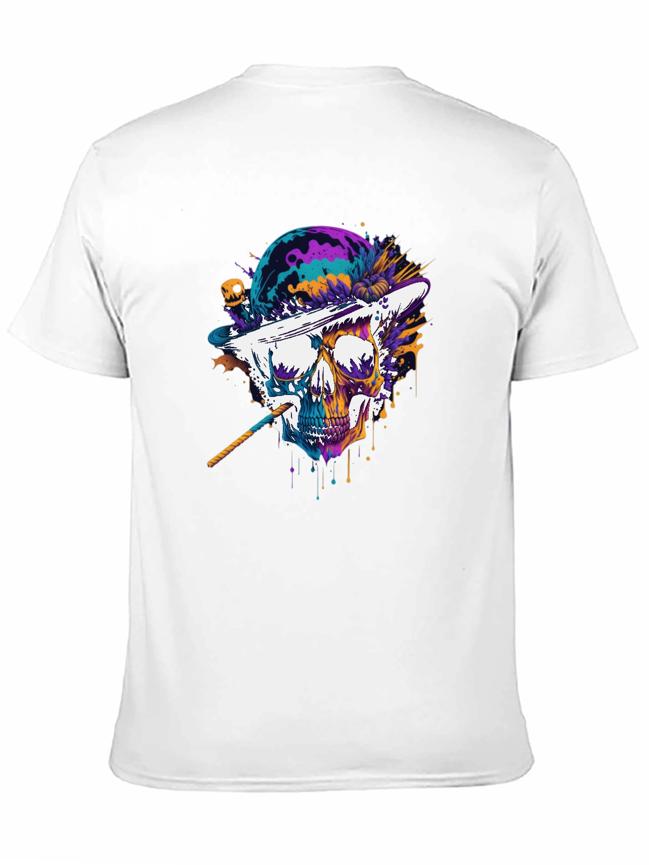 Skull Hat T-Shirt - Vibrant Graphic Tee