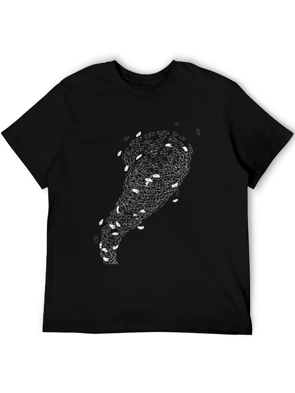Mens Black Graphic Tee - Abstract Eye Design