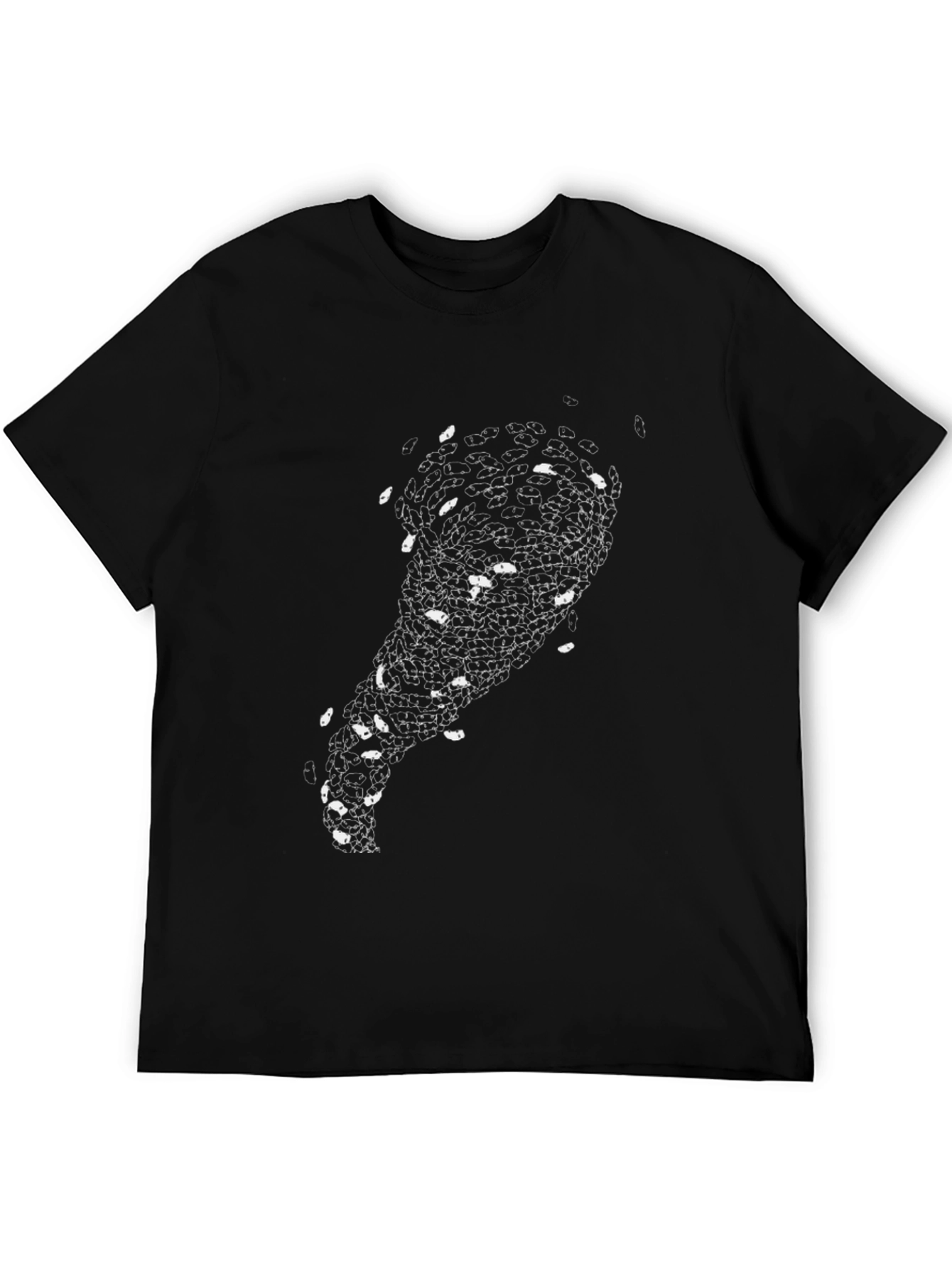 Mens Black Graphic Tee - Abstract Eye Design