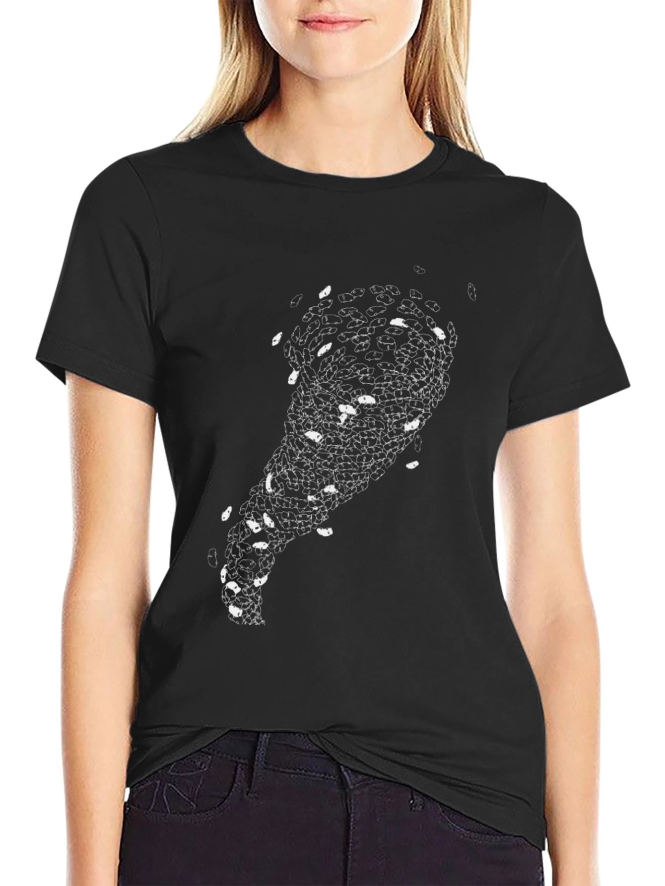 Mens Black Graphic Tee - Abstract Eye Design