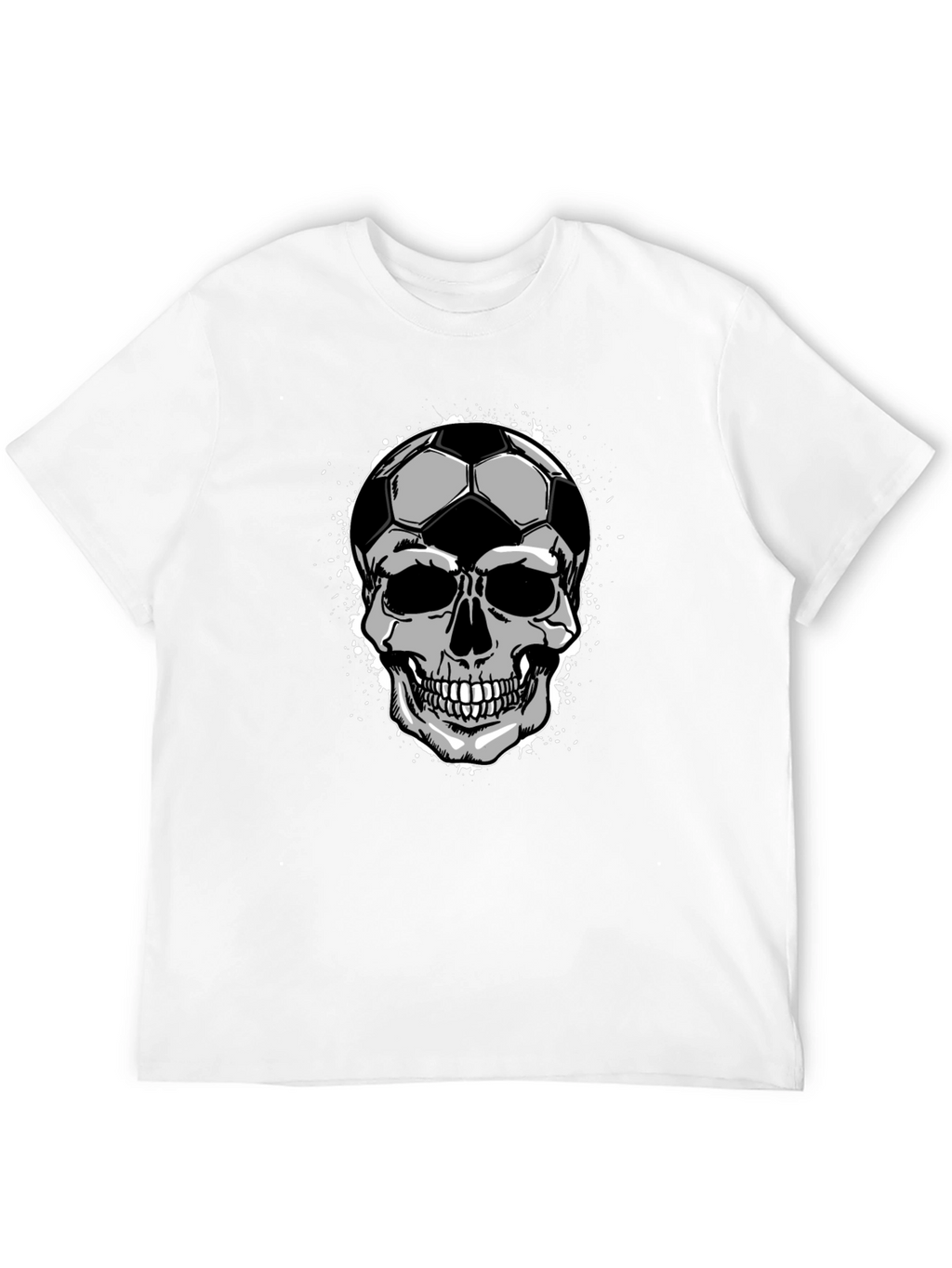 Soccer Ball Skull Graphic Tee - Mens Black T-Shirt