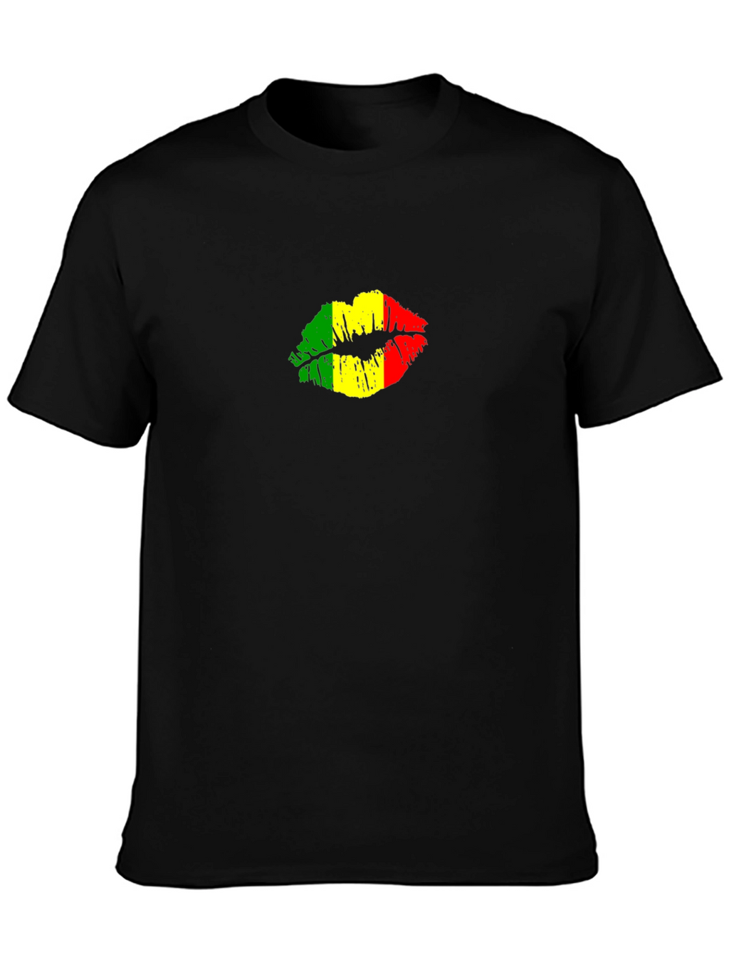 Rasta Lips Graphic Black T-Shirt