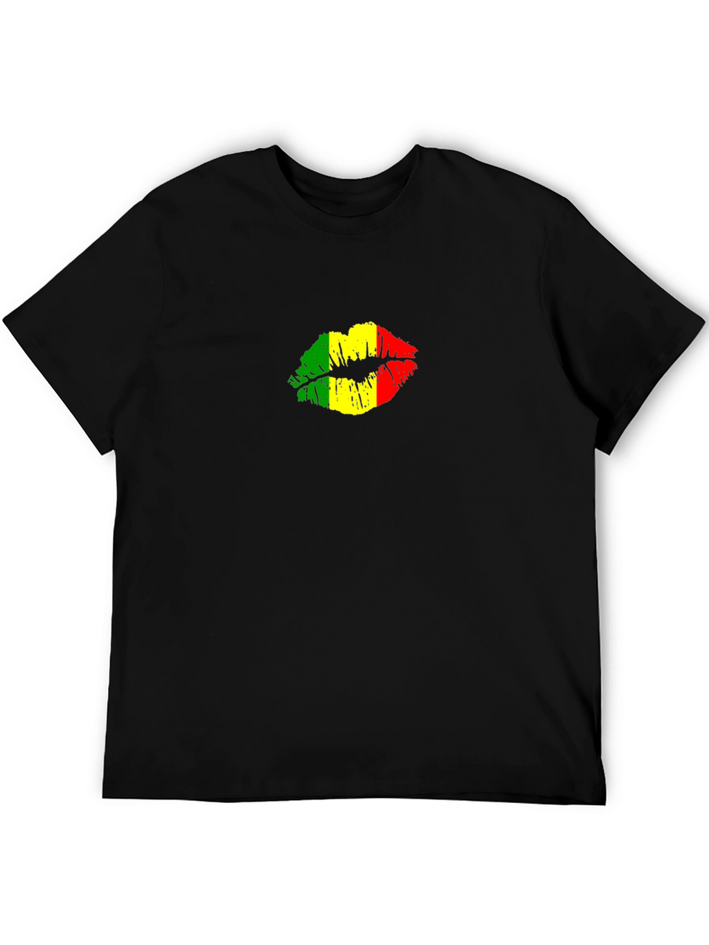 Rasta Lips Graphic Black T-Shirt