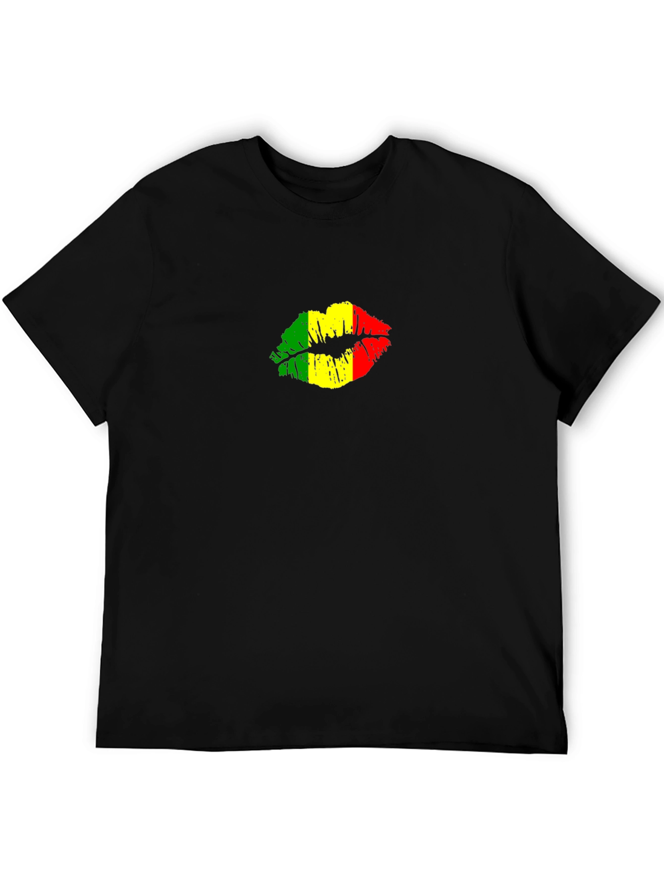 Rasta Lips Graphic Black T-Shirt