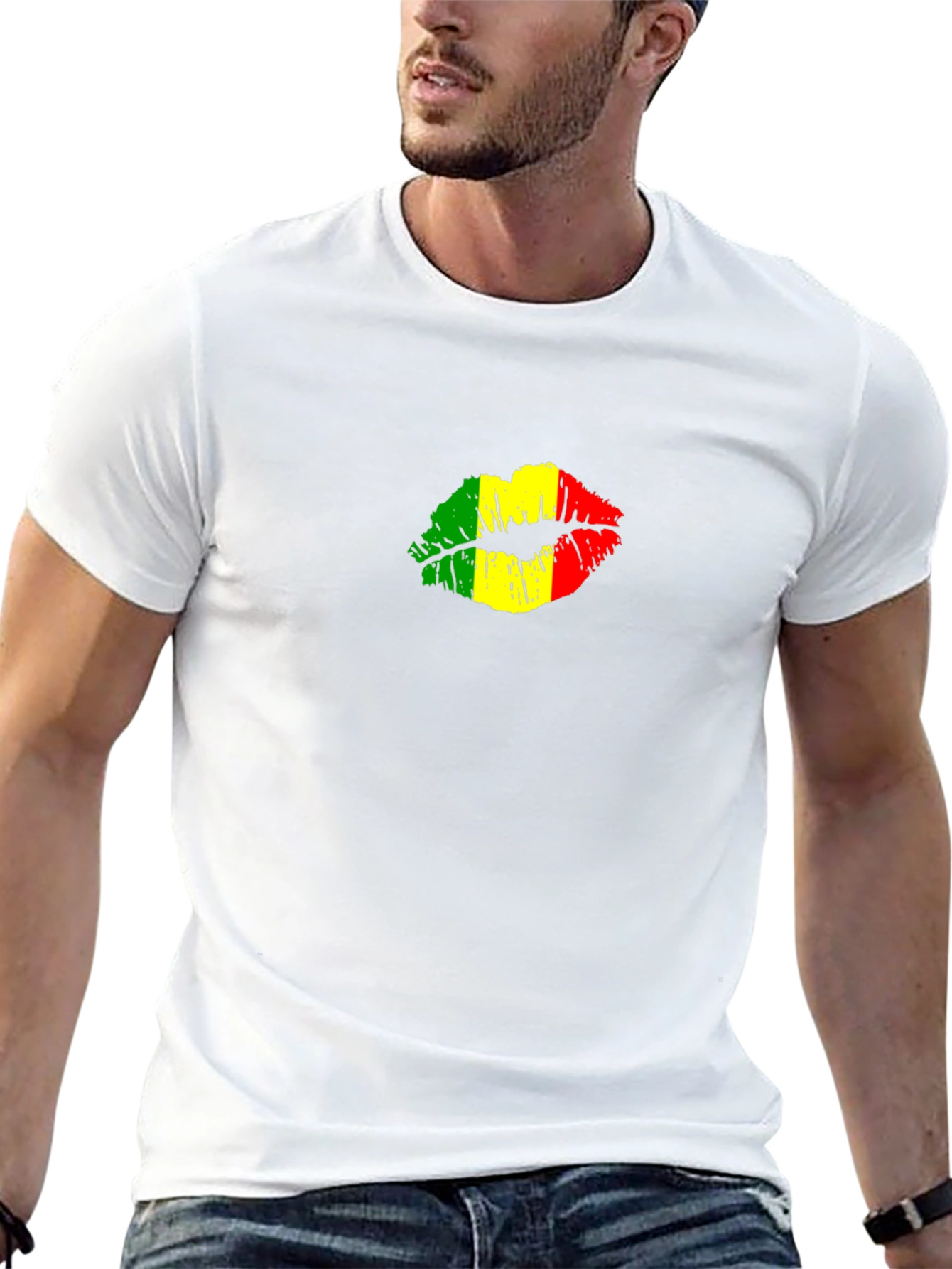 Rasta Lips Graphic Black T-Shirt