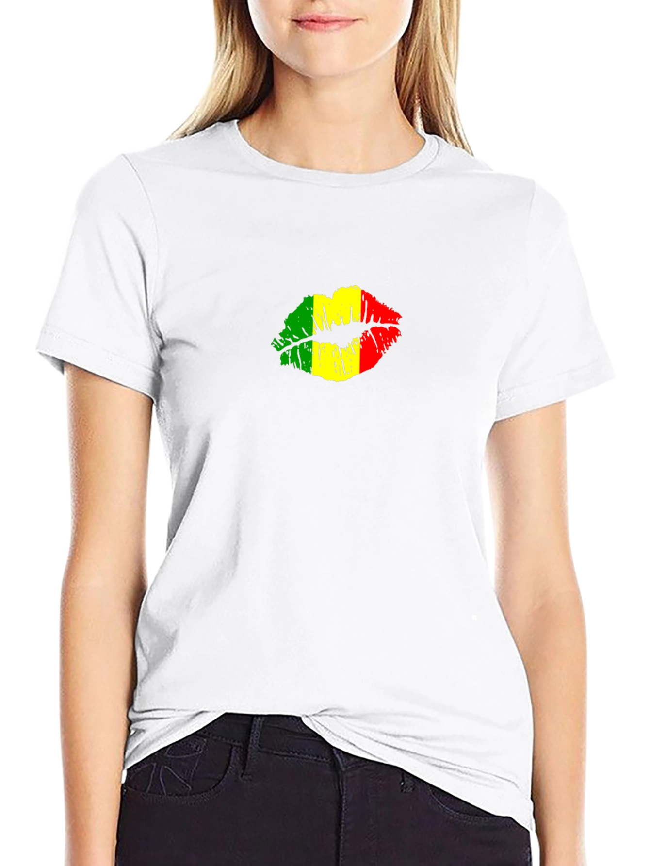 Rasta Lips Graphic Black T-Shirt