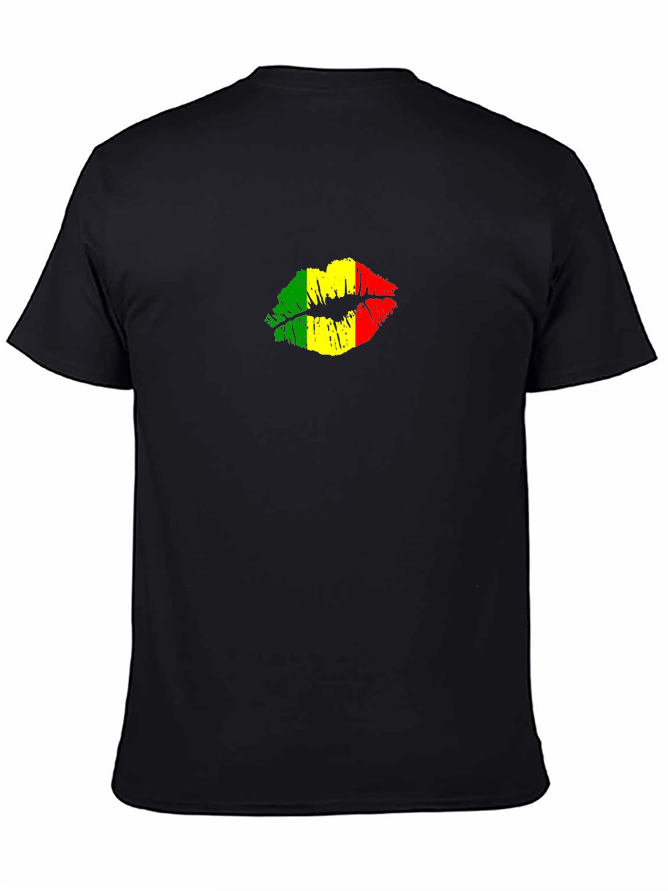 Rasta Lips Graphic Black T-Shirt