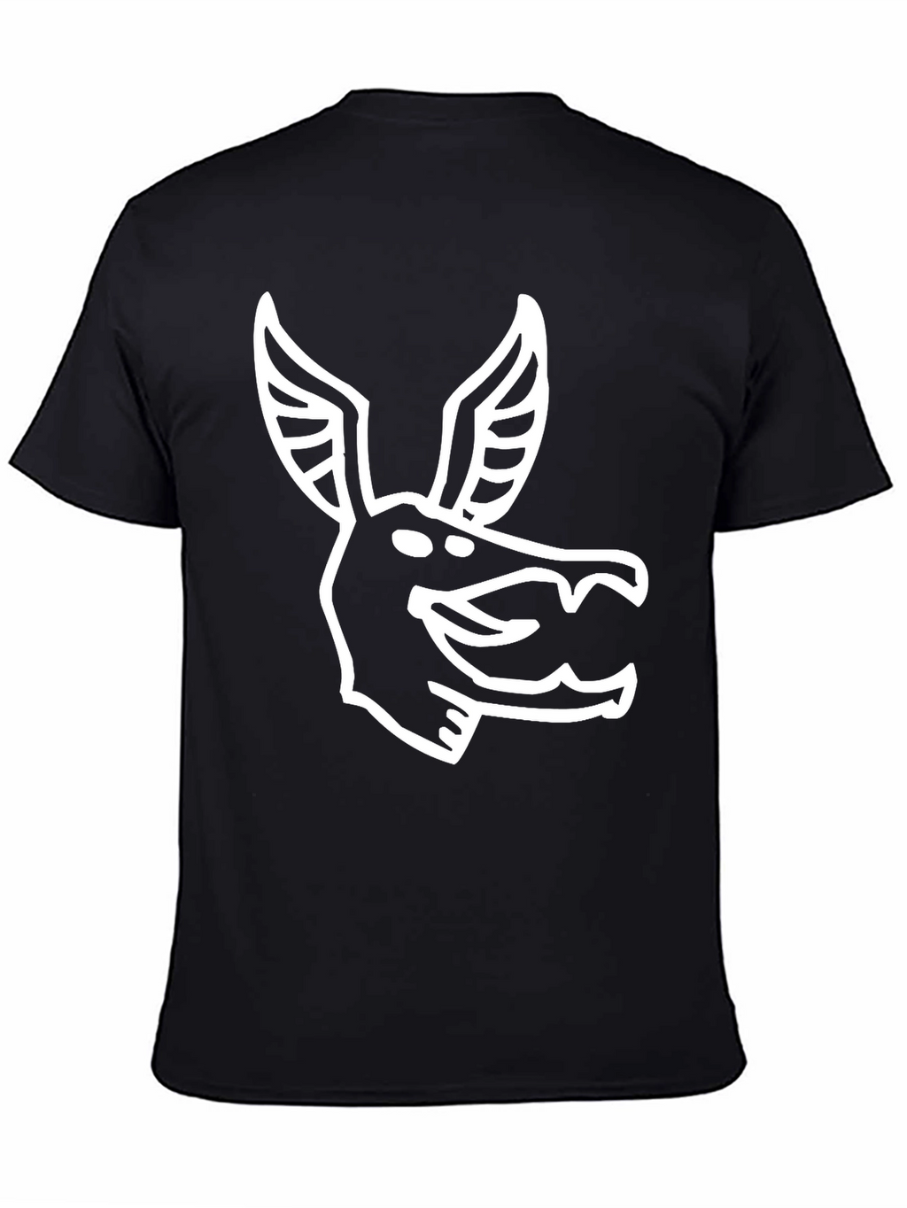 Stylized Animal Graphic Print Black T-Shirt