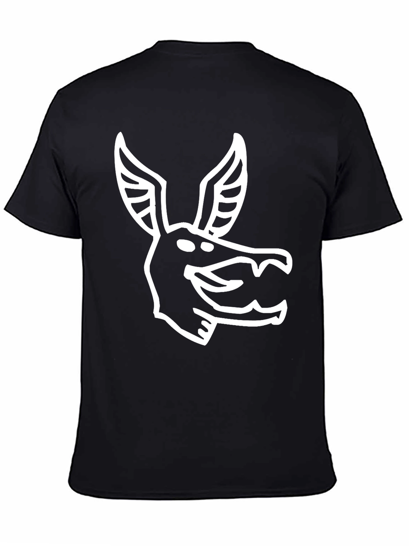 Stylized Animal Graphic Print Black T-Shirt
