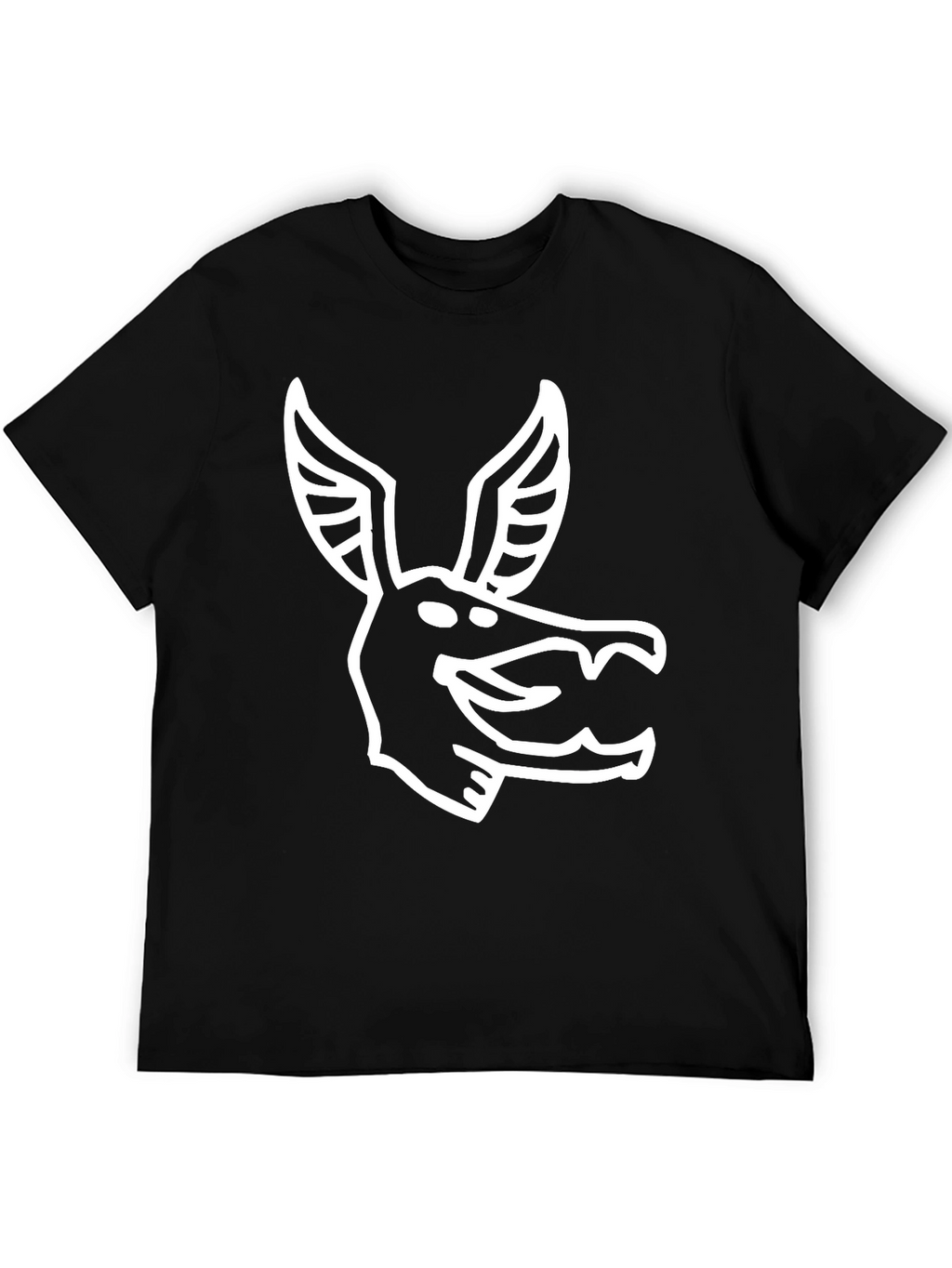 Stylized Animal Graphic Print Black T-Shirt