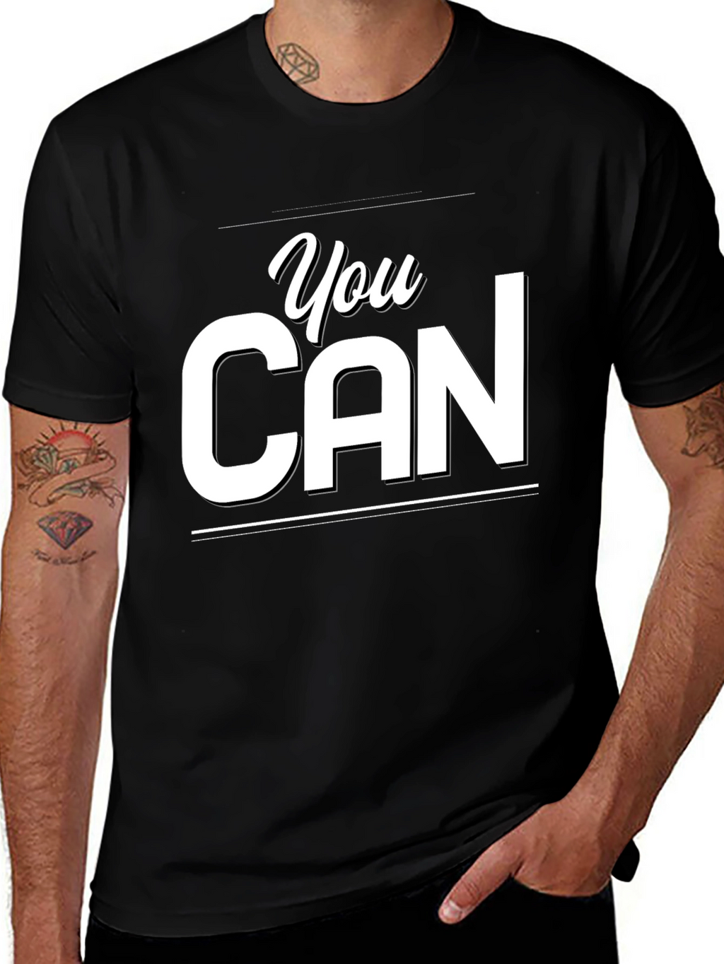 You Can Graphic Tee - Motivational Black T-Shirt