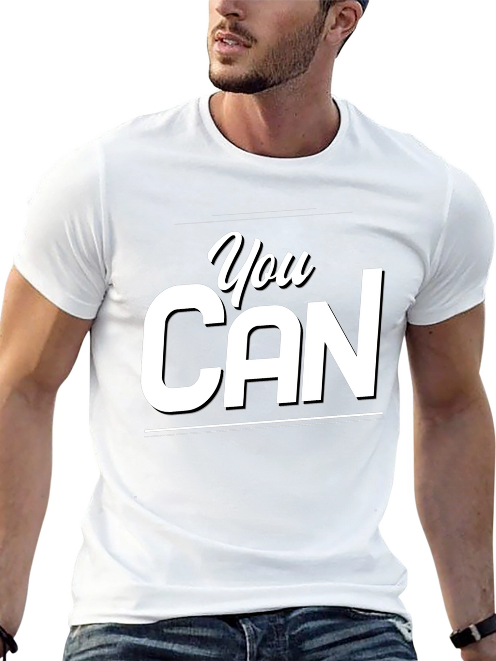 You Can Graphic Tee - Motivational Black T-Shirt