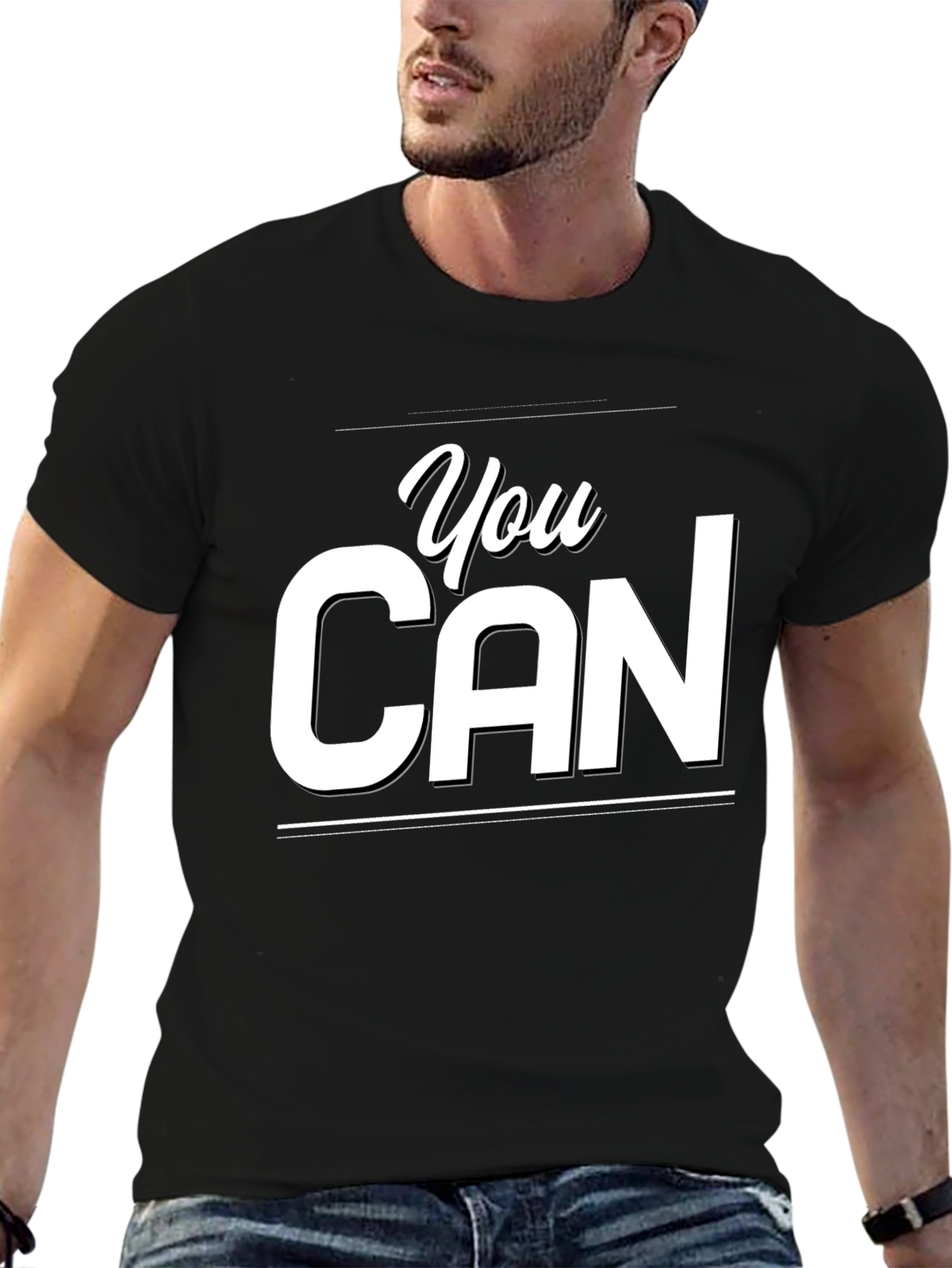 You Can Graphic Tee - Motivational Black T-Shirt