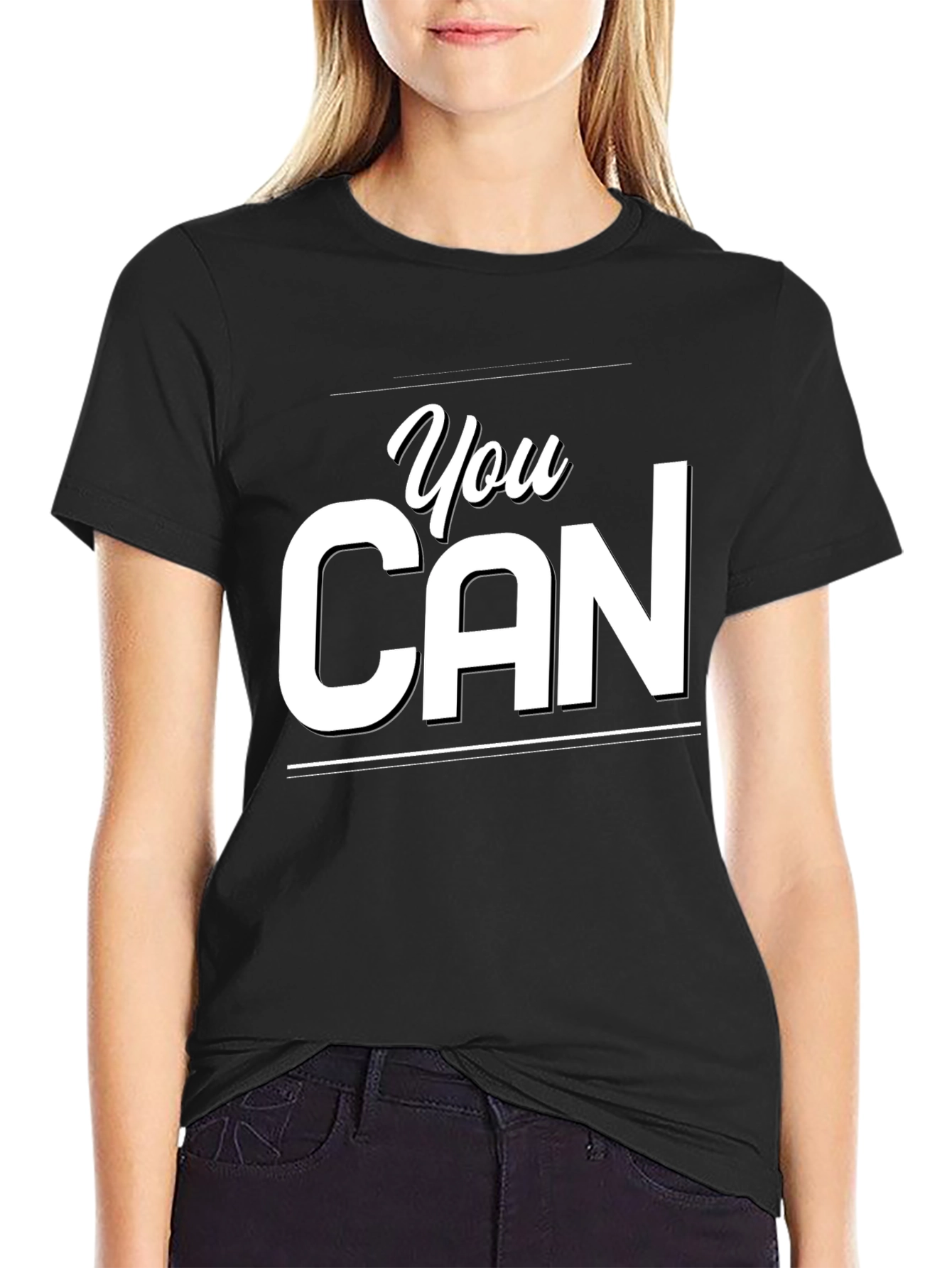 You Can Graphic Tee - Motivational Black T-Shirt