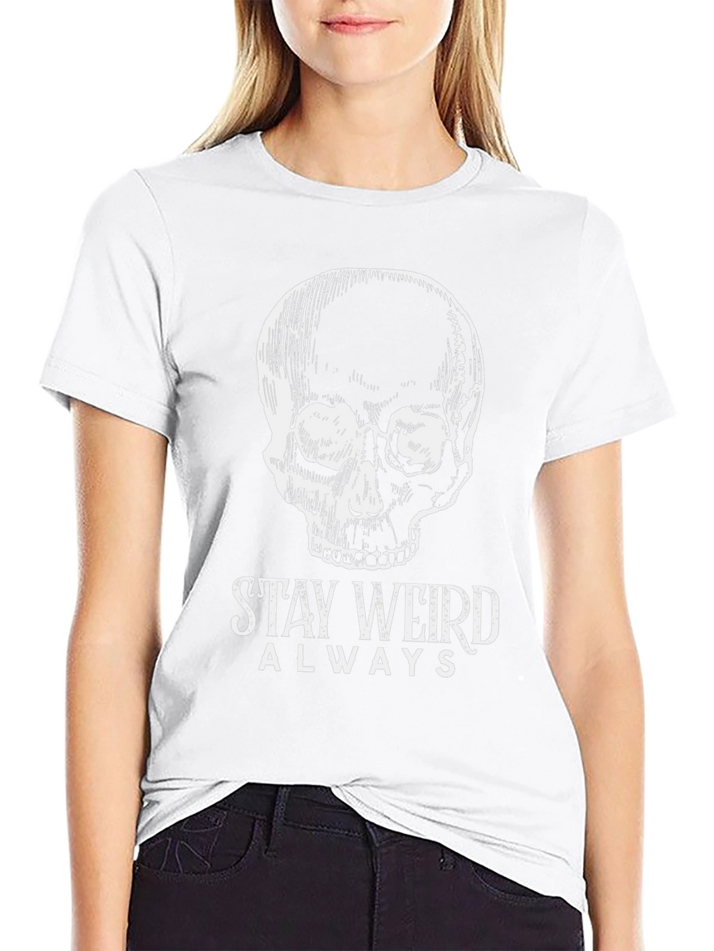 Stay Weird T-Shirt: Skull Design Comfy Cotton Blend