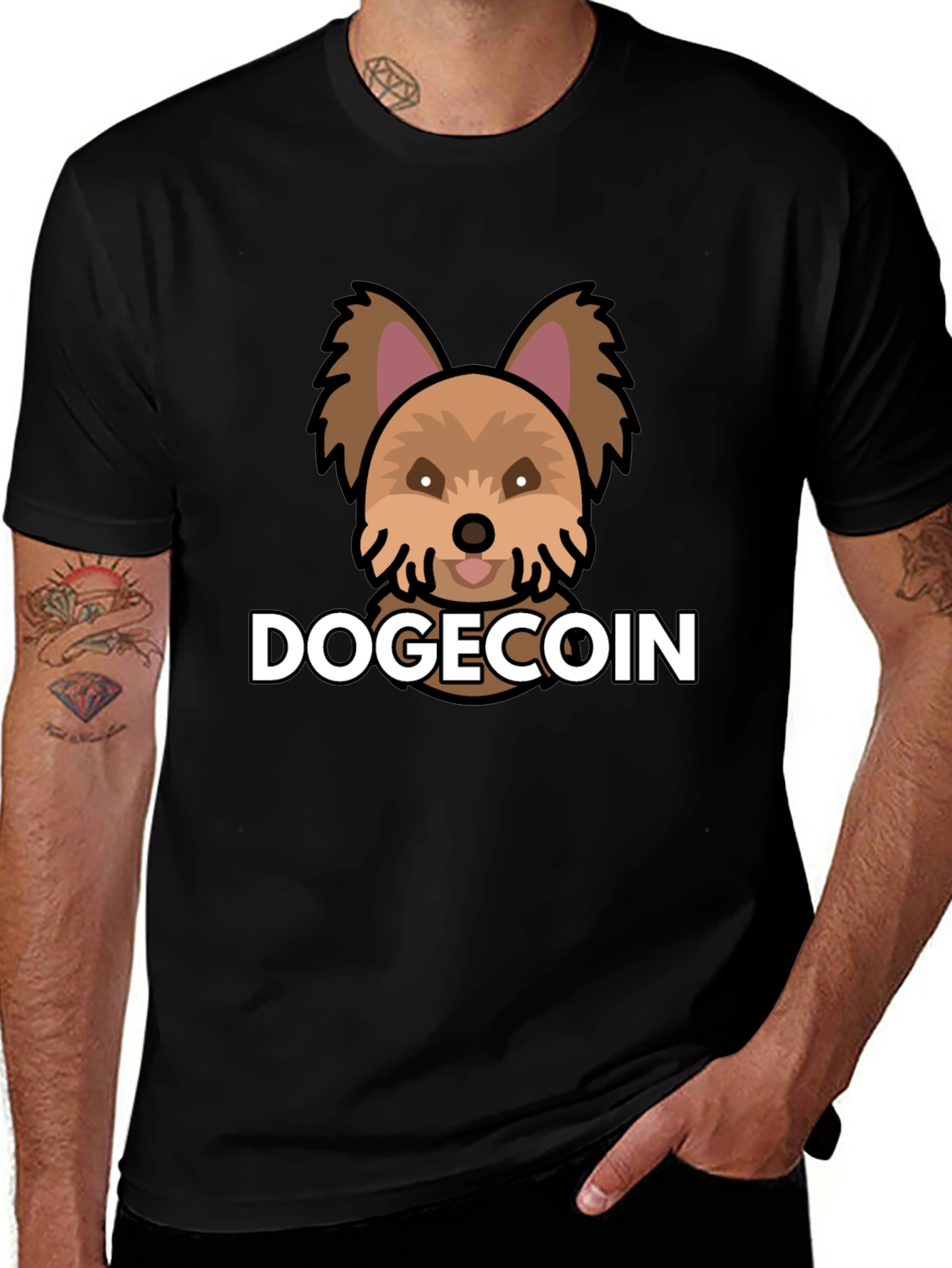 DogeCoin Graphic Tee - Black T-Shirt