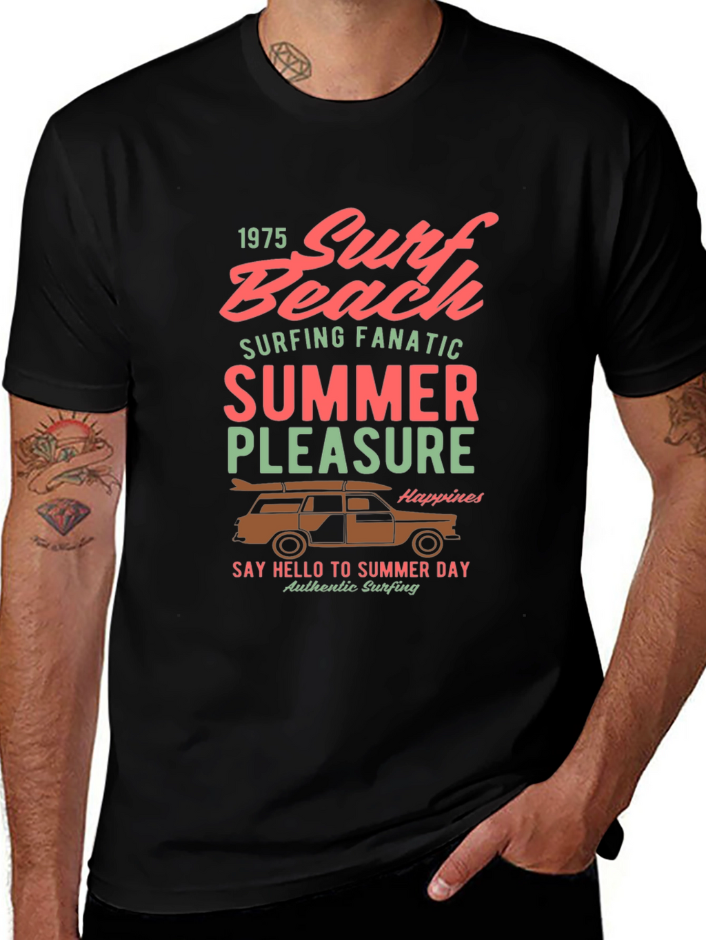 Surf Beach Summer Pleasure Graphic Tee