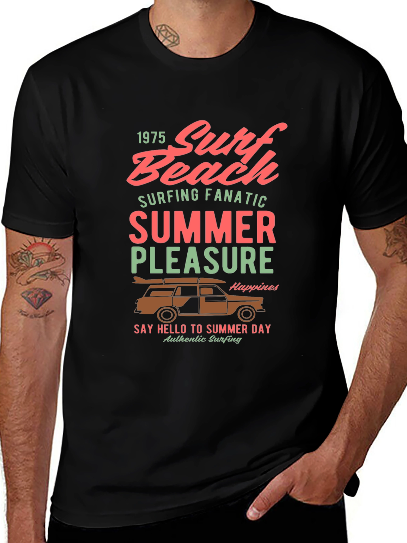 Surf Beach Summer Pleasure Graphic Tee