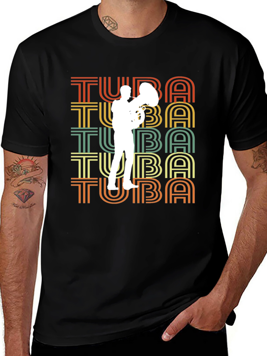 Retro Tuba Player Graphic Tee