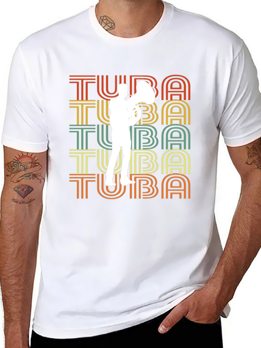 Retro Tuba Player Graphic Tee