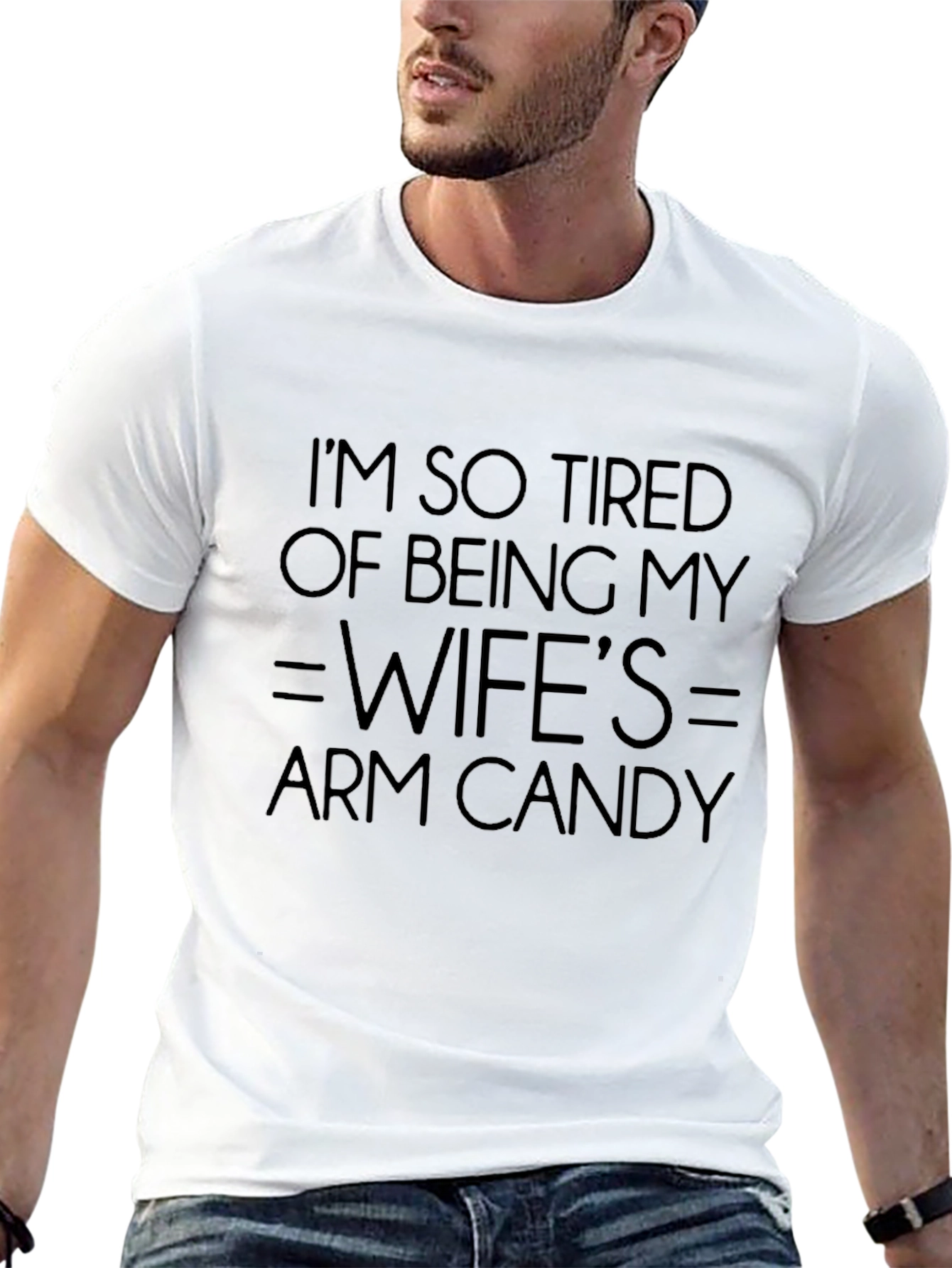 Funny Wifes Arm Candy Mens Black T-Shirt