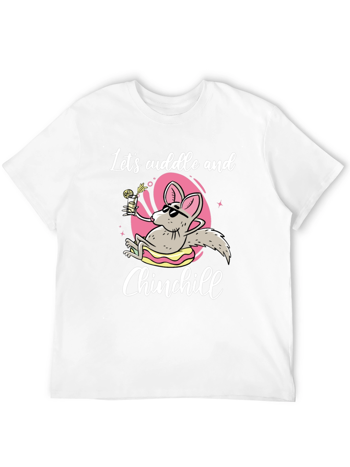 Lets Cuddle and Chinchill T-Shirt - Black Cotton Tee