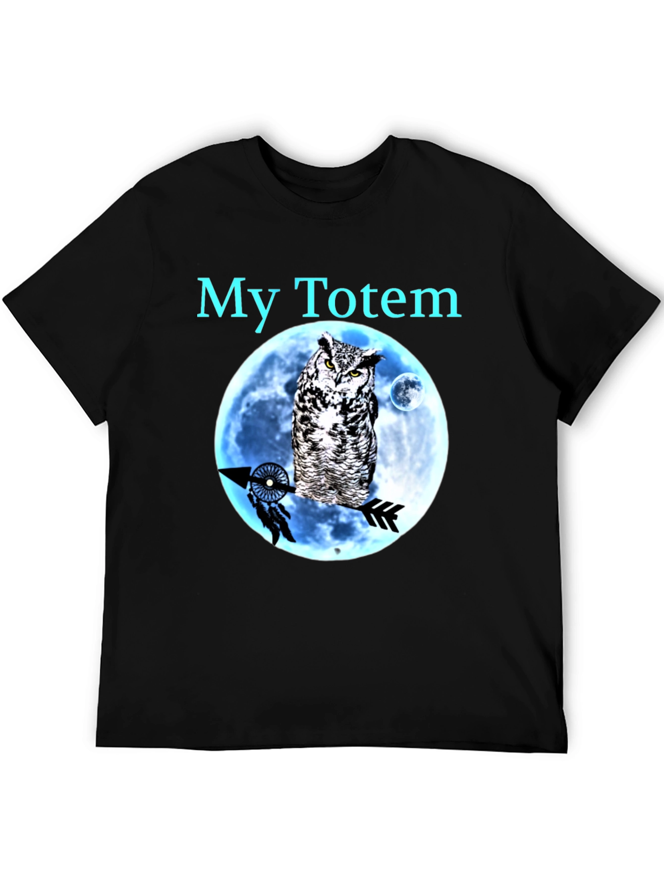 My Totem Owl Moon T-Shirt - Black Cotton Graphic Tee