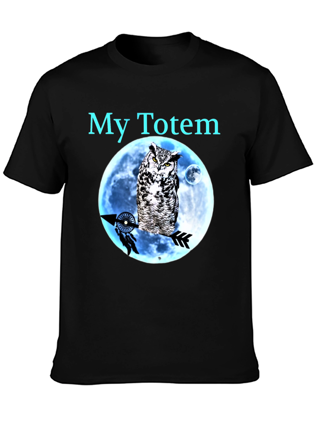 My Totem Owl Moon T-Shirt - Black Cotton Graphic Tee