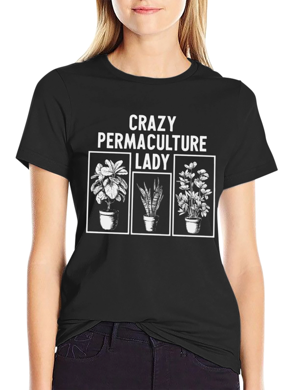 Crazy Permaculture Lady Black T-Shirt