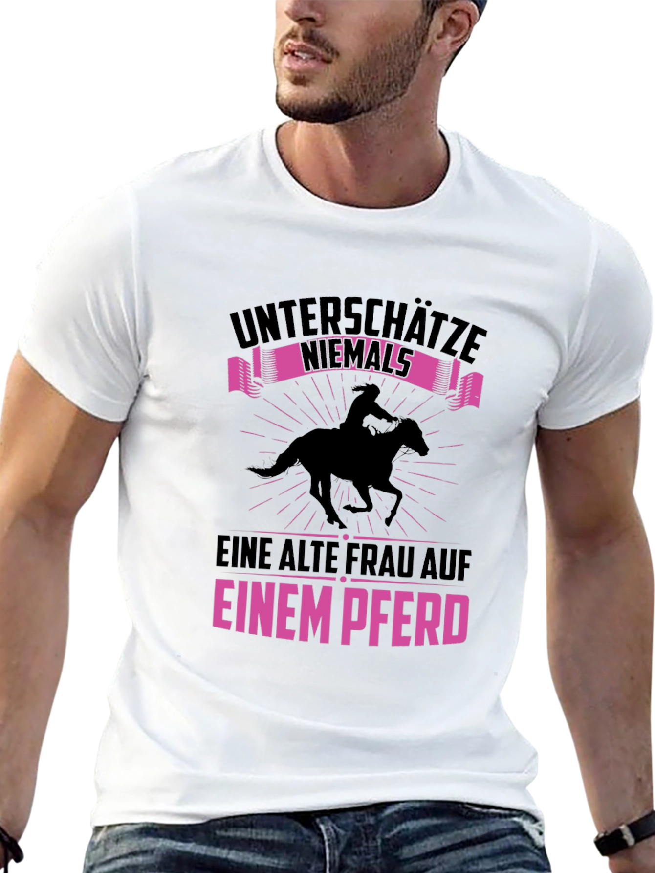 Never Underestimate Old Woman on Horse T-Shirt