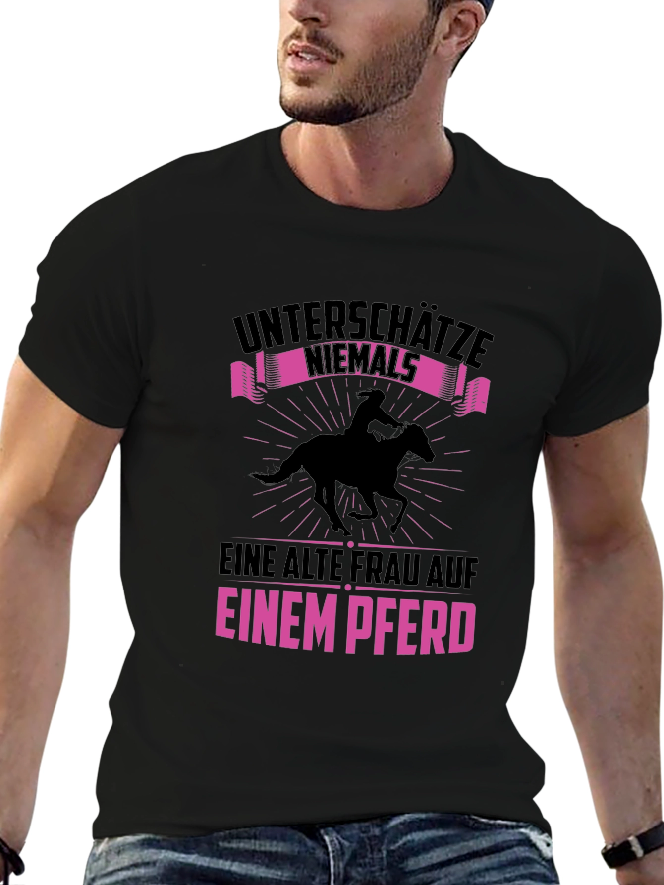 Never Underestimate Old Woman on Horse T-Shirt