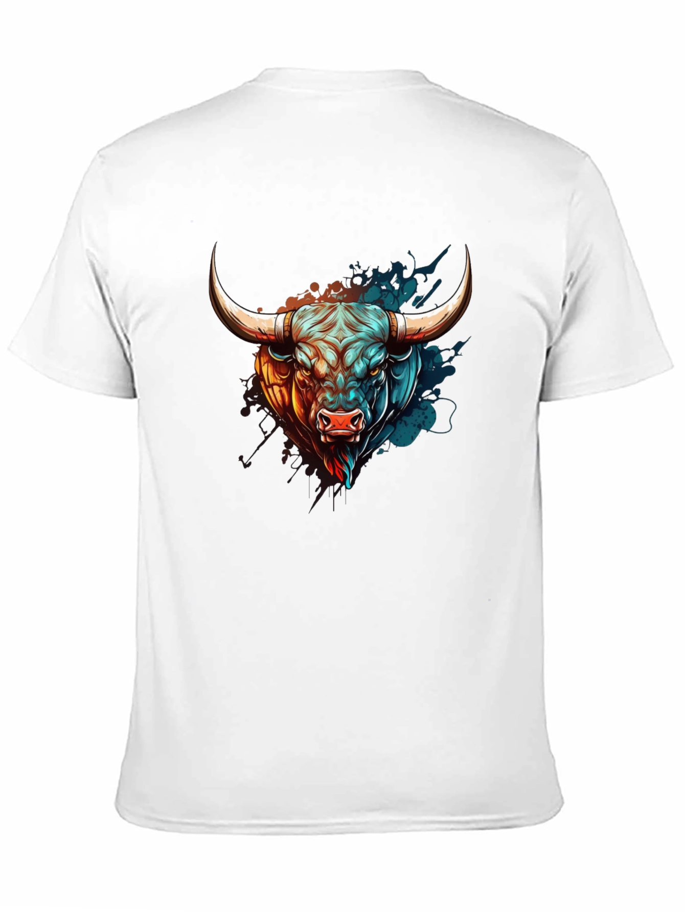Bull Graphic Print T-Shirt - Mens Black Tee