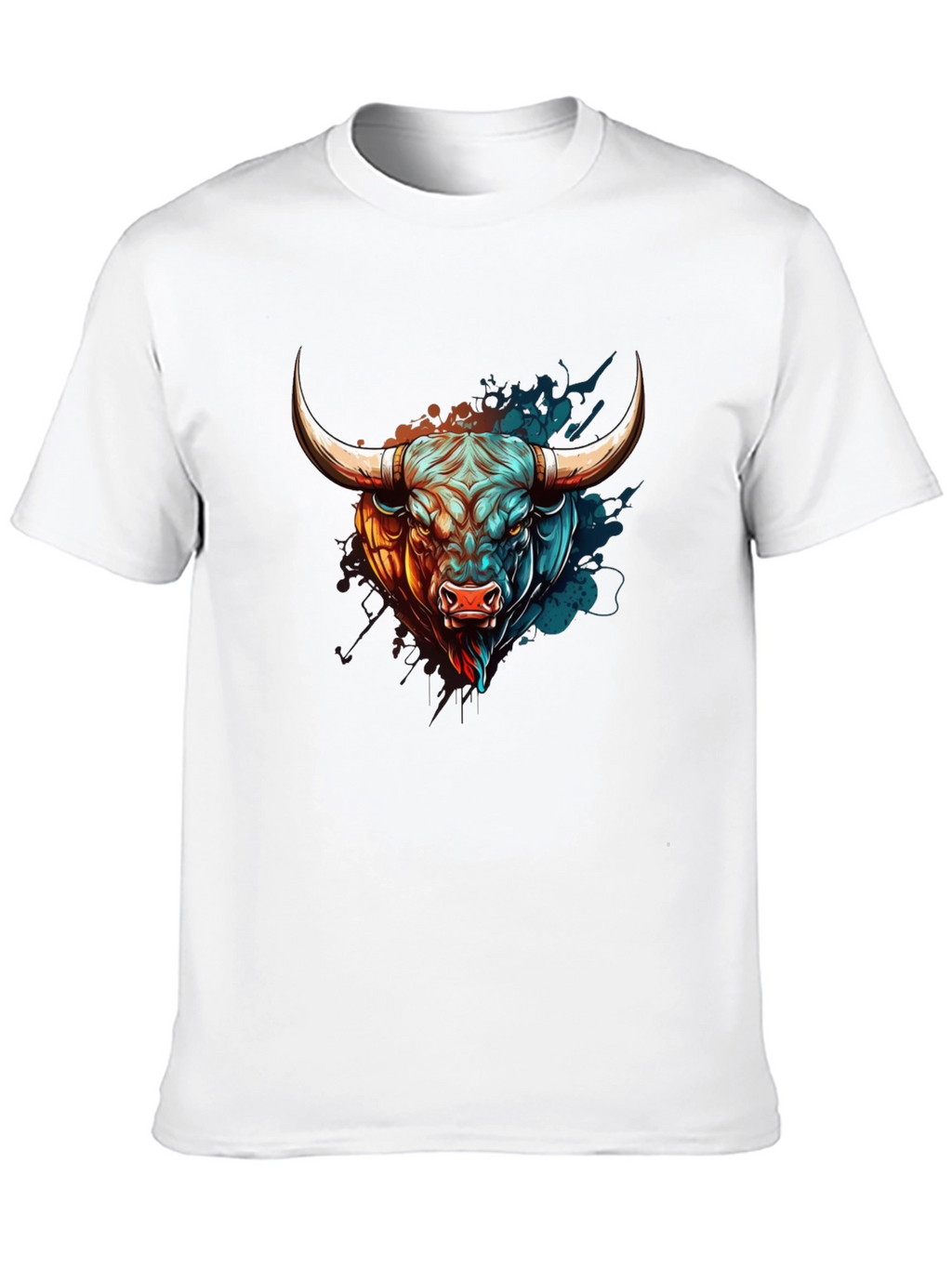 Bull Graphic Print T-Shirt - Mens Black Tee