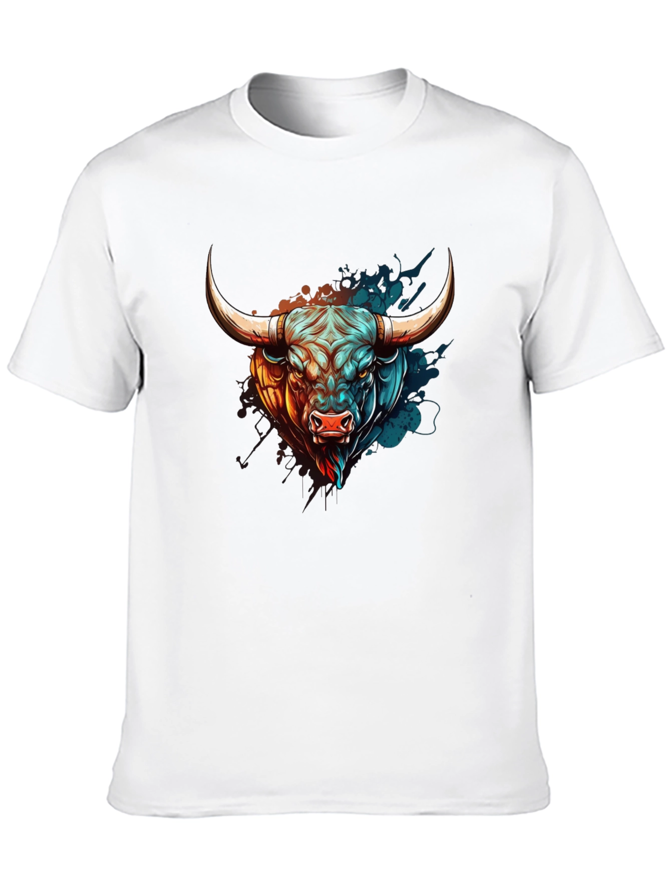 Bull Graphic Print T-Shirt - Mens Black Tee