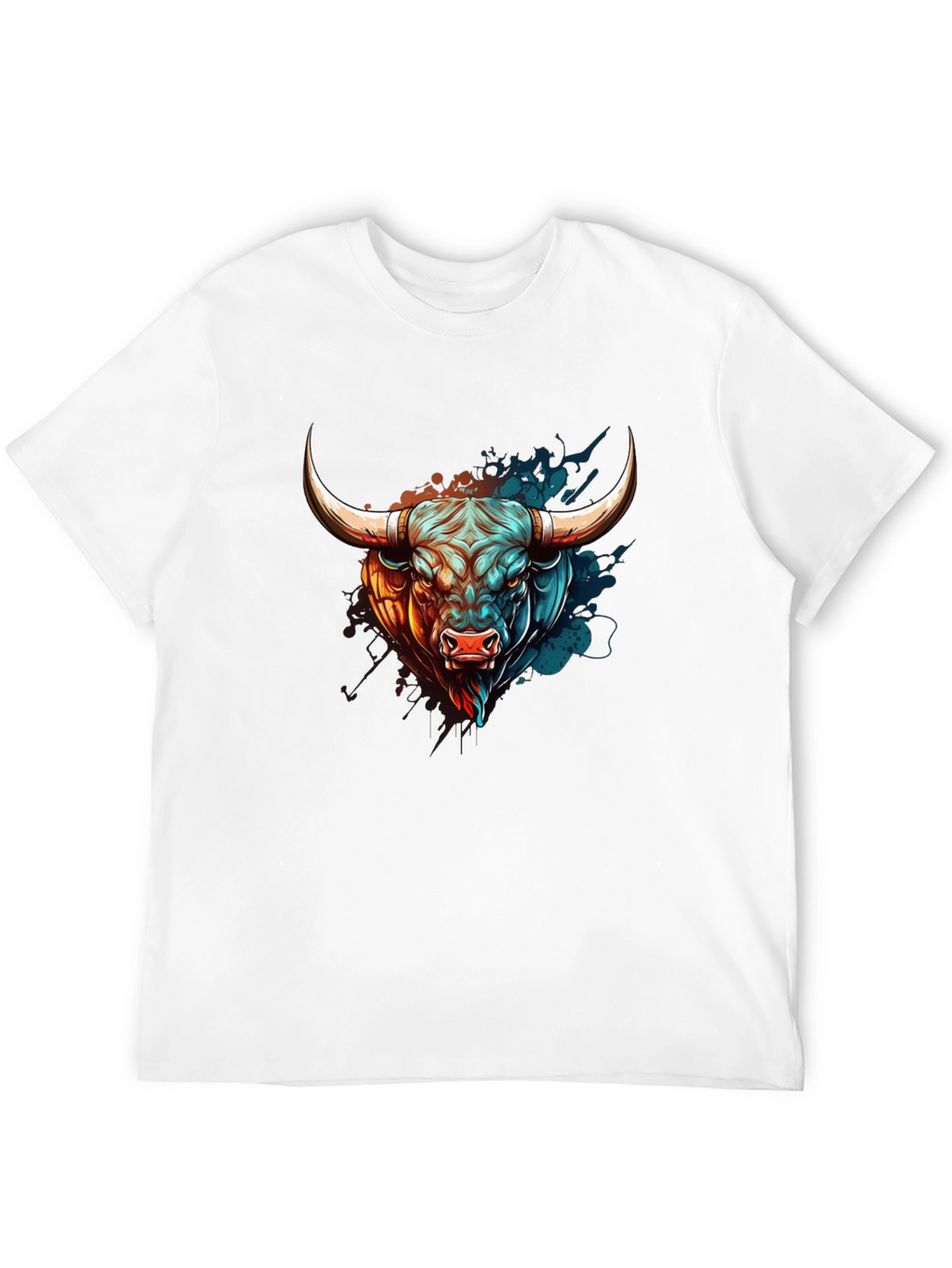 Bull Graphic Print T-Shirt - Mens Black Tee
