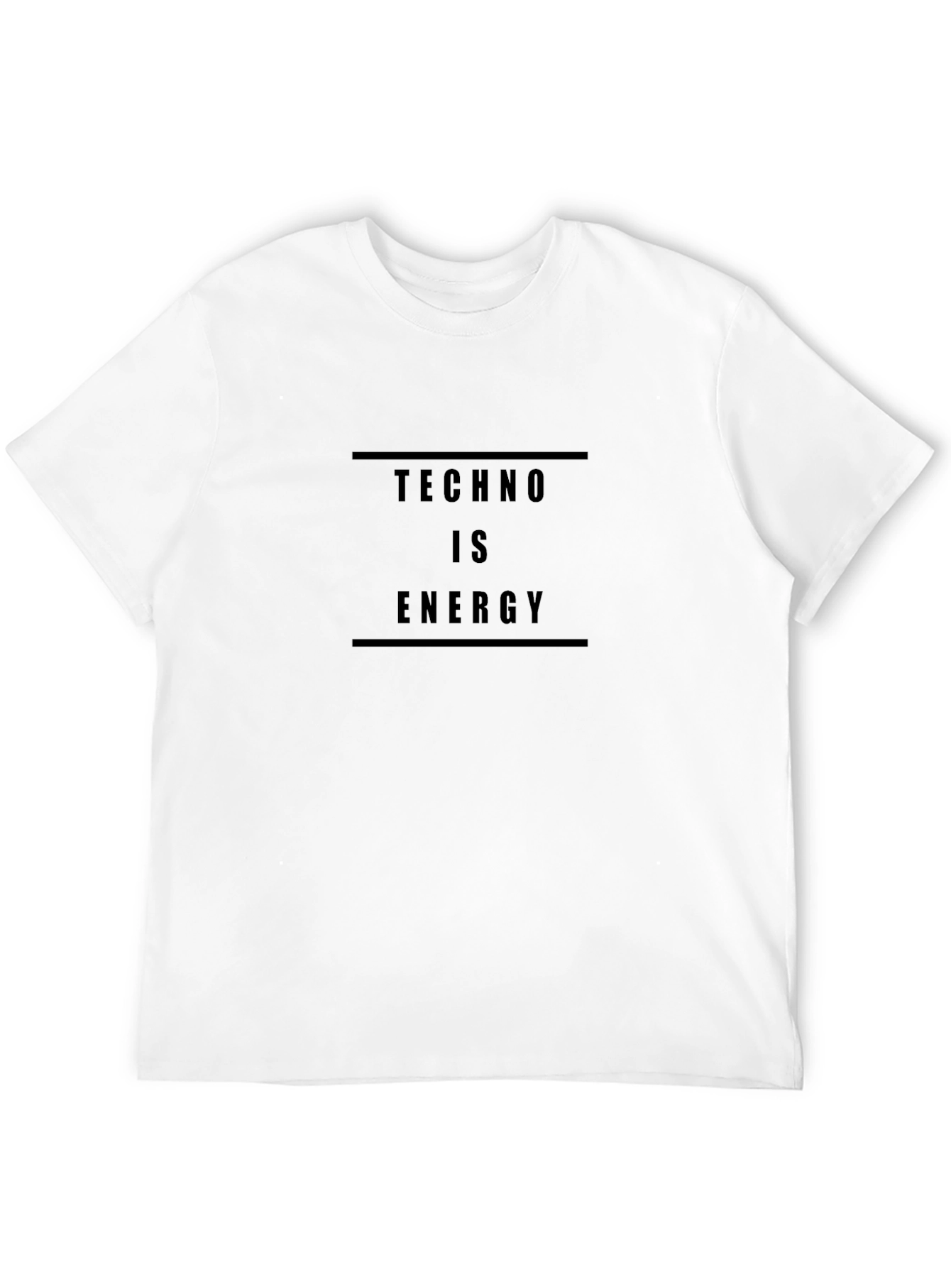 Techno Is Energy Graphic Tee - Black Cotton T-Shirt