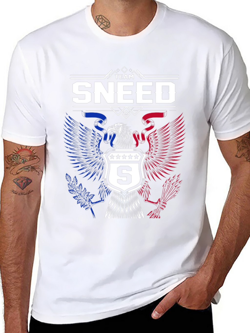 Team Sneed Patriotic Eagle Black T-Shirt