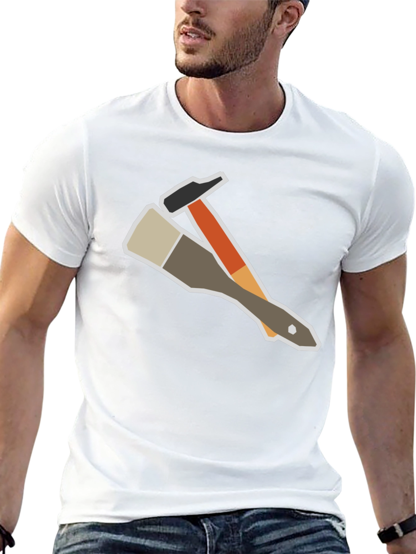 Painters Tee: Hammer & Brush Graphic T-Shirt