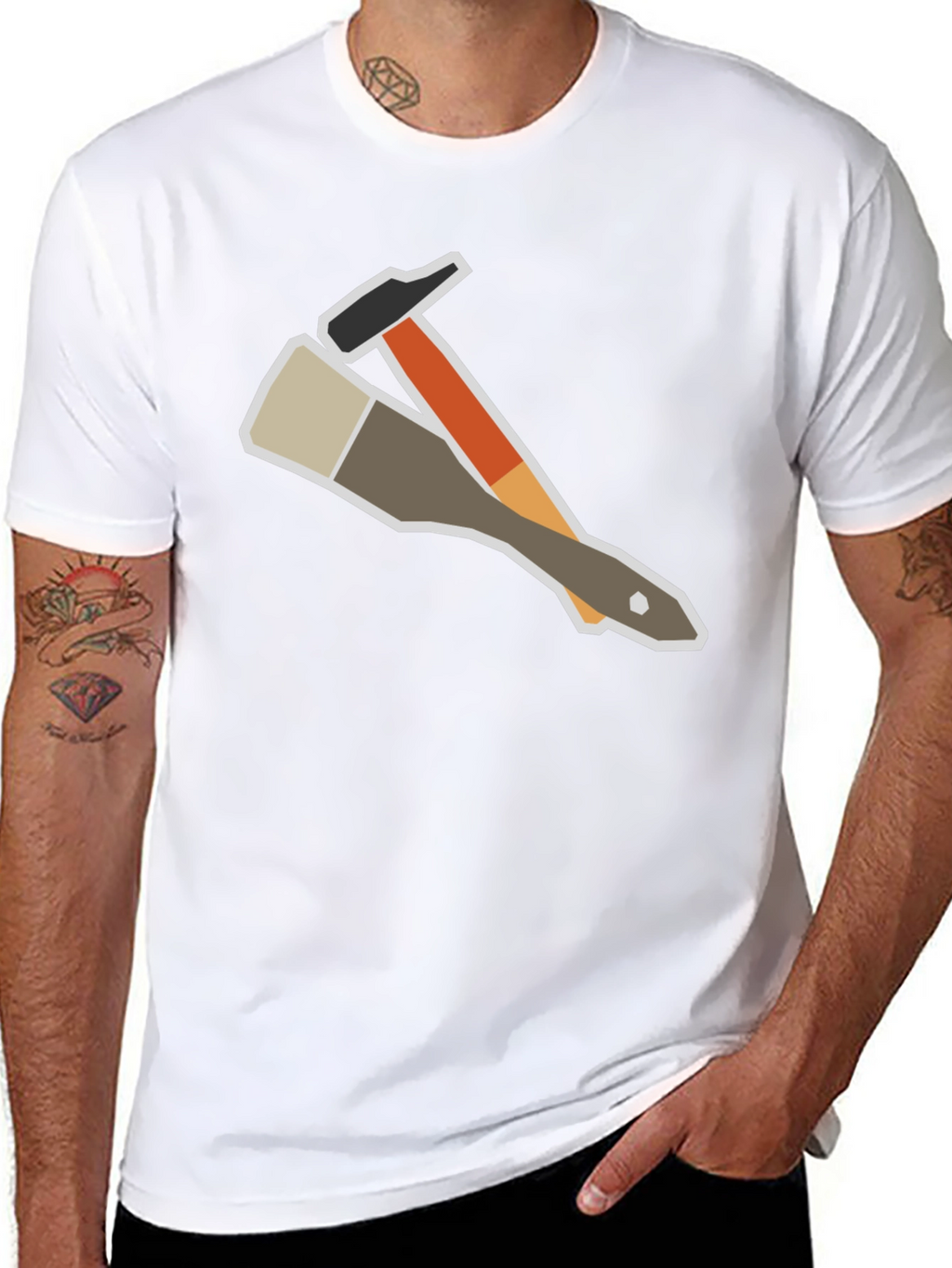 Painters Tee: Hammer & Brush Graphic T-Shirt