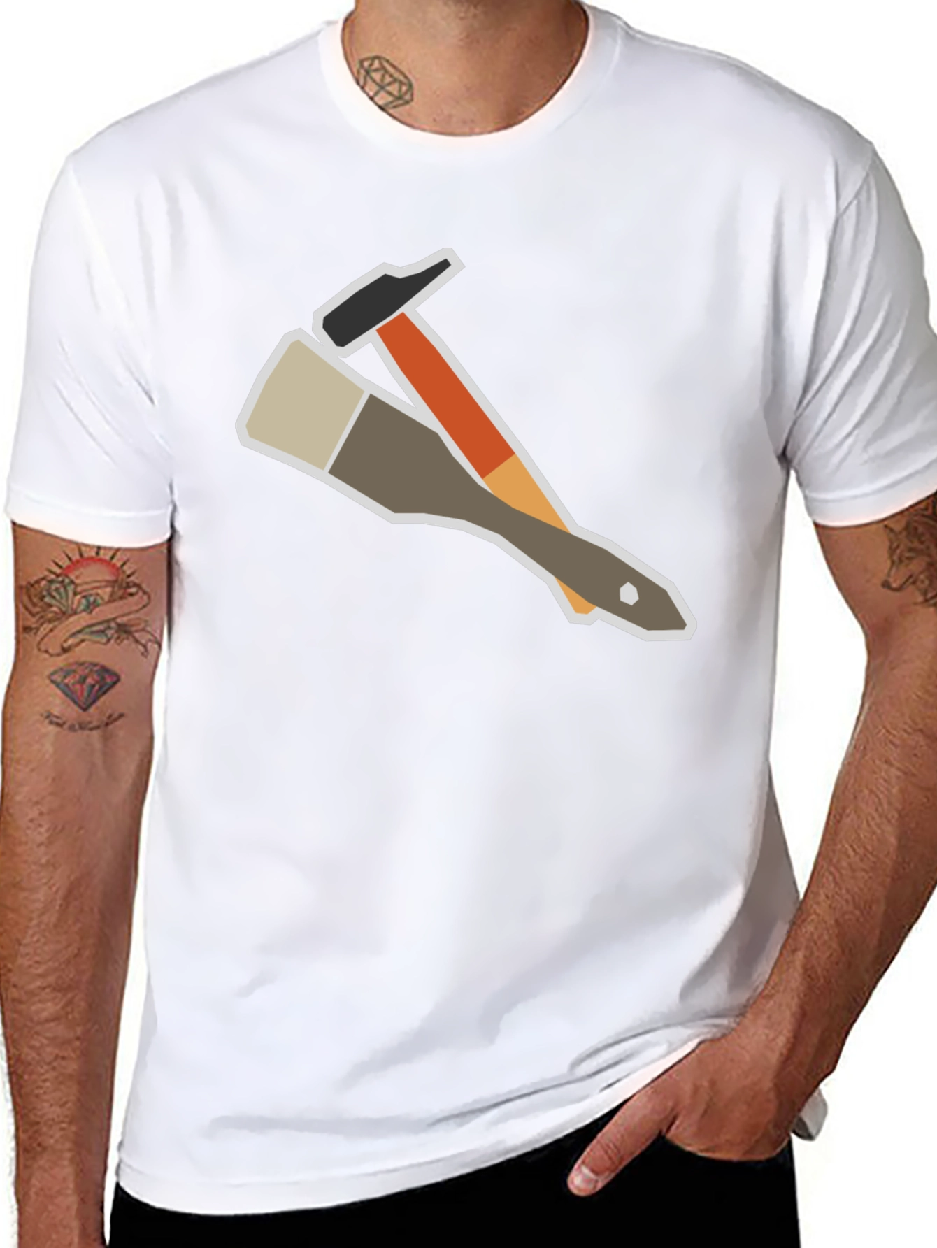 Painters Tee: Hammer & Brush Graphic T-Shirt