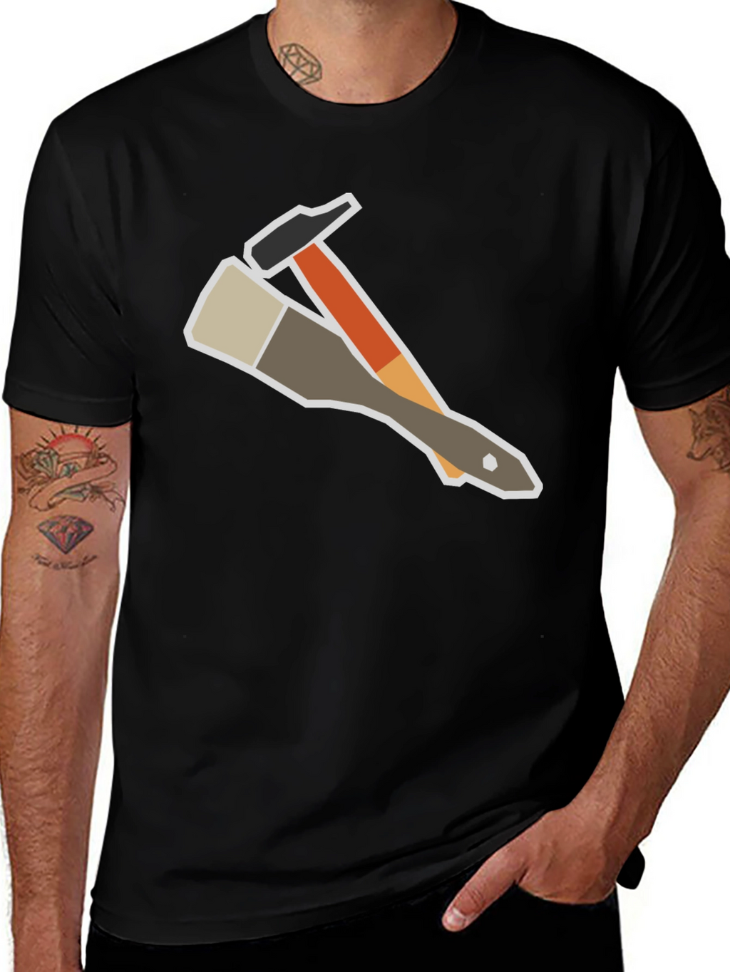 Painters Tee: Hammer & Brush Graphic T-Shirt