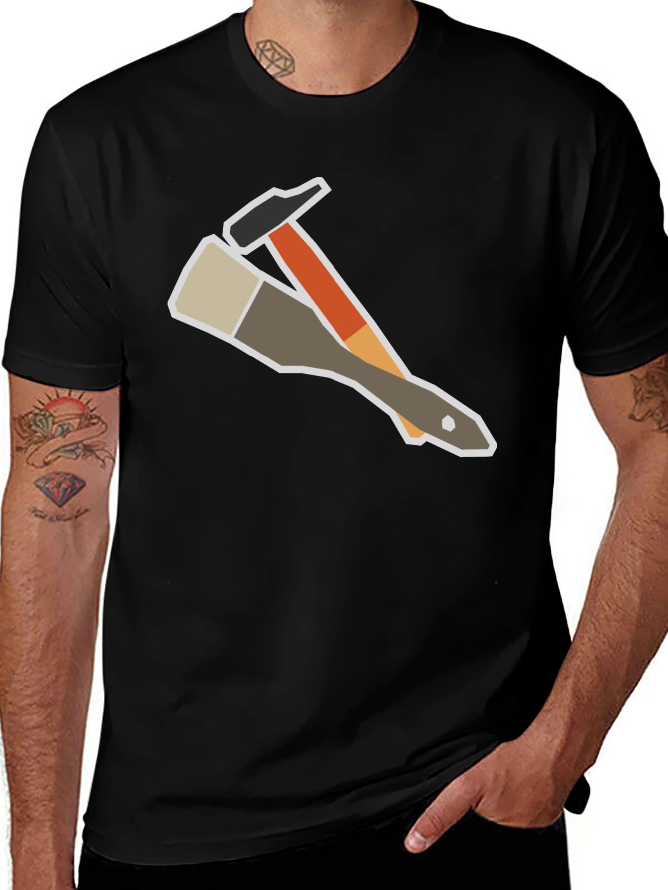 Painters Tee: Hammer & Brush Graphic T-Shirt